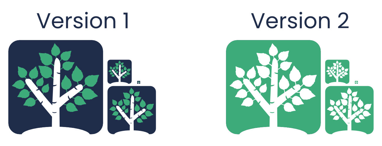 Favicon-Varianten – Version 1 und Version 2